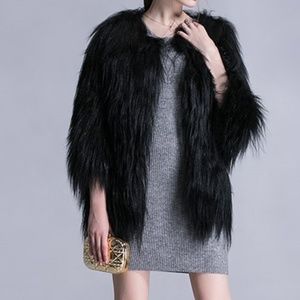 Real goat hair fur coat- Elizabeth and James- size medium